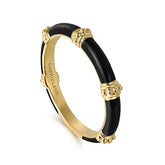 14K Yellow Gold Bujukan Bar Black Enamel Band S2026670